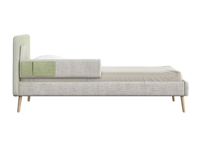 Кровать Soft 90х200 бежево-зеленого цвета - лучшие Одноярусные кроватки в INMYROOM