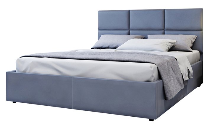 Кровать с подъемным механизмом Zibal 140х200 синего цвета