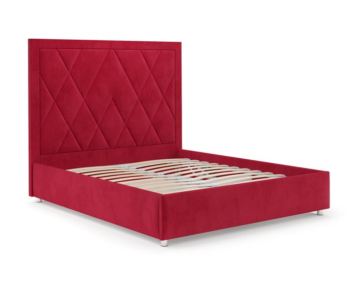 Кровать Треви 160х190 красного цвета с подъемным механизмом (микровелюр) - лучшие Кровати для спальни в INMYROOM