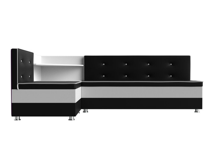 Угловой диван Милан черно-белого цвета (экокожа) левый угол - купить Угловые диваны по цене 32999.0