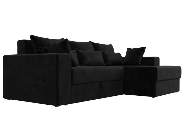Угловой диван-кровать Мэдисон черного цвета правый угол - лучшие Угловые диваны в INMYROOM