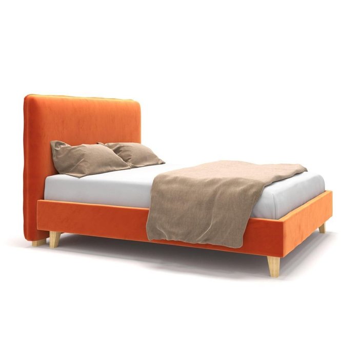 Кровать Brooklyn на ножках оранжевая 160х200 - купить Кровати для спальни по цене 54900.0