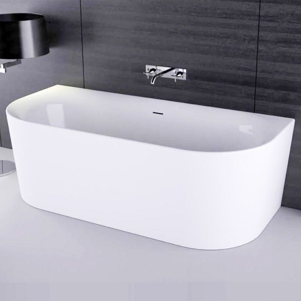 Акриловая пристенная ванная Fresh белого цвета