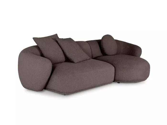 Модульный диван Fabro M серо-коричневого цвета правый - лучшие Прямые диваны в INMYROOM
