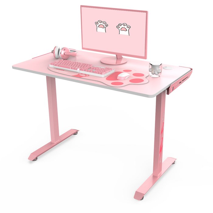 Игровой компьютерный стол I розового цвета 