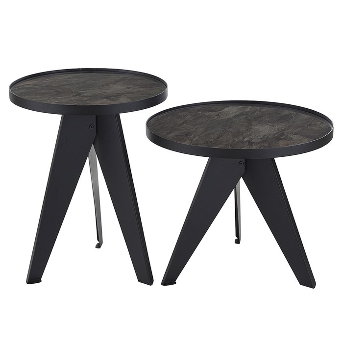 Набор двух кофейных столиков Carrero черного цвета