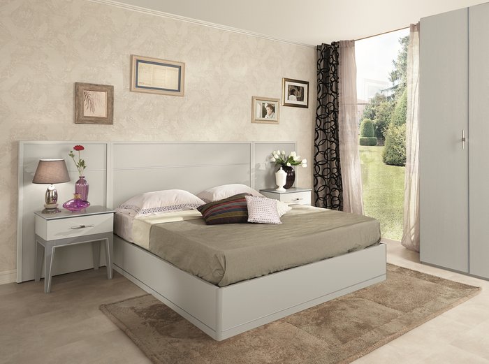 Кровать с подъемным механизмом Palmari 160х200 серого цвета - купить Кровати для спальни по цене 74107.0
