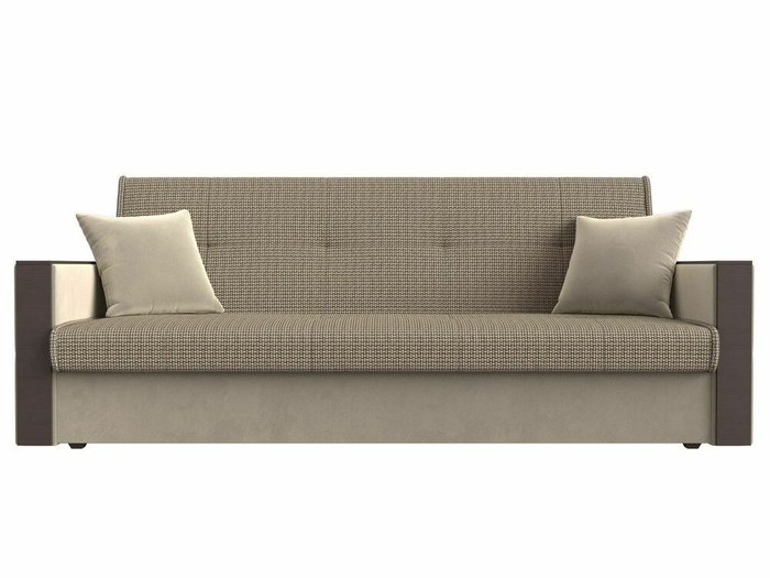 Прямой диван-кровать Валенсия бежево-коричневого цвета - купить Прямые диваны по цене 26999.0