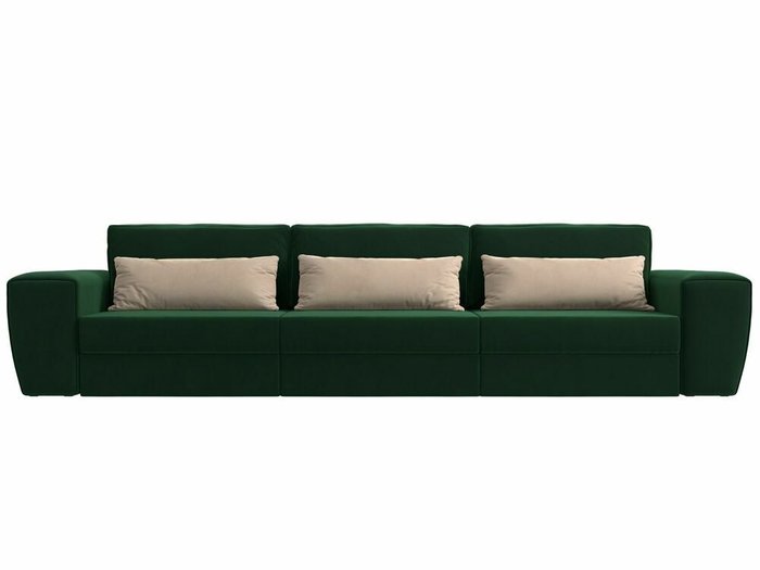 Прямой диван-кровать Лига 008 Long зеленого цвета - купить Прямые диваны по цене 65999.0