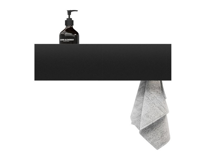 Полка настенная для ванной черного цвета