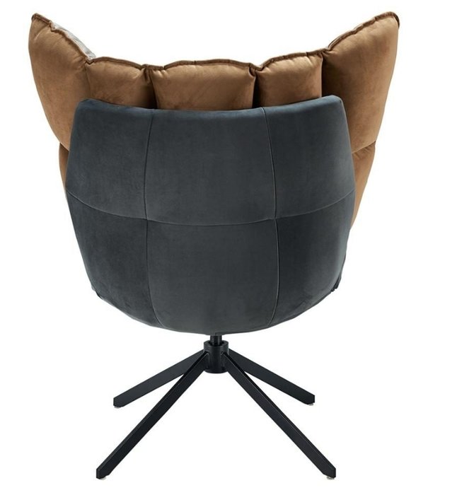 Кресло серо-коричневого цвета с металлическим основанием - лучшие Интерьерные кресла в INMYROOM