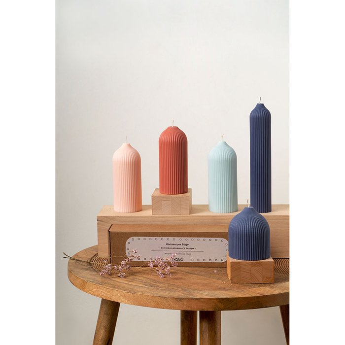 Свеча декоративная Edge терракотового цвета - лучшие Свечи в INMYROOM