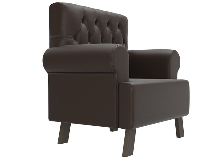 Кресло Хилтон темно-коричневого цвета (экокожа) - лучшие Интерьерные кресла в INMYROOM