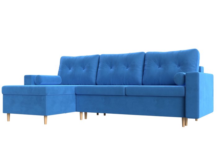 Угловой диван-кровать Белфаст голубого цвета левый угол