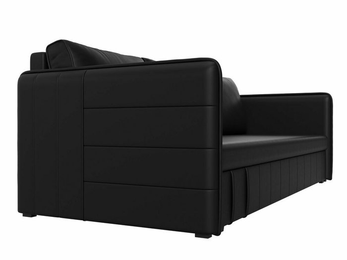 Прямой диван-кровать Слим черного цвета (экокожа) - лучшие Прямые диваны в INMYROOM