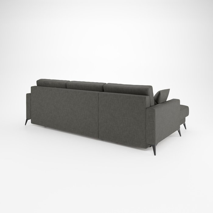 Угловой диван-кровать Наоми 2 темно-серого цвета левый - лучшие Угловые диваны в INMYROOM