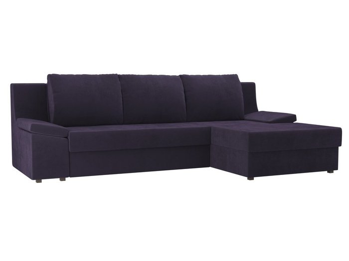 Угловой диван-кровать Челси темно-фиолетового цвета