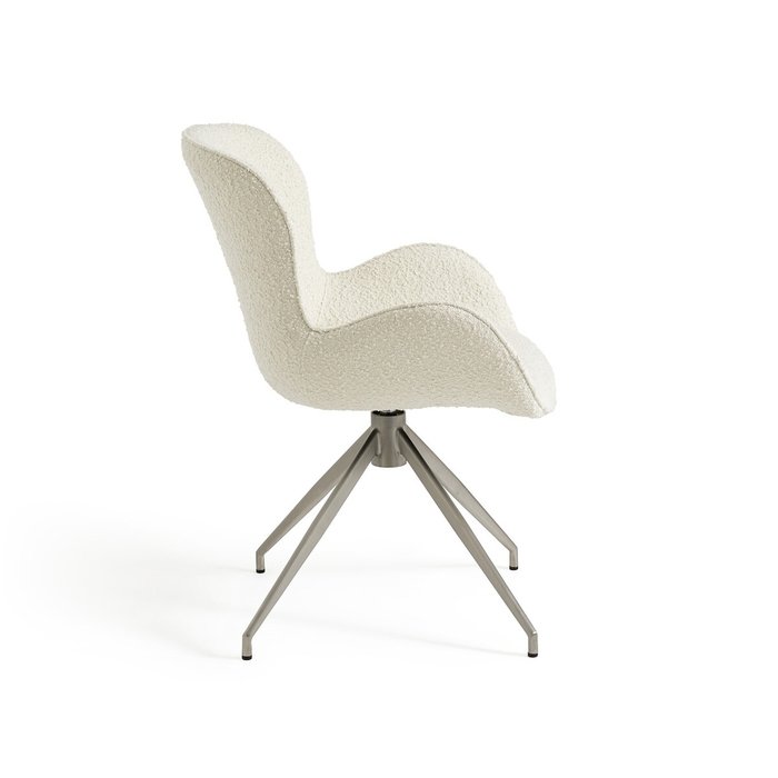 Кресло для столовой из ткани букле Asyar бежевого цвета - лучшие Интерьерные кресла в INMYROOM