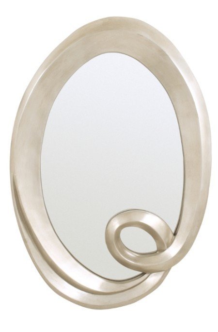 Настенное зеркало Oval в раме серебристого цвета