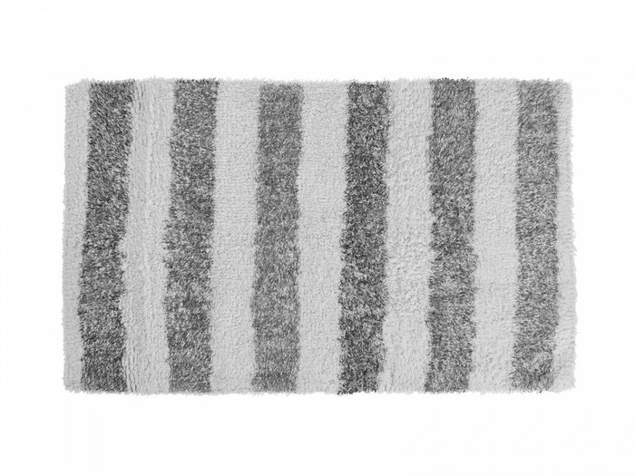Коврик Stripy бело-серого цвета 45х75