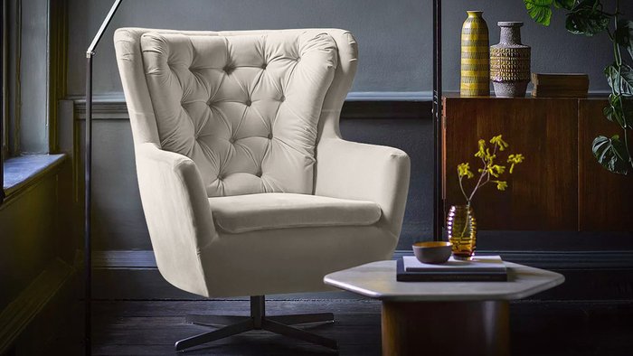 Кресло Дерби 2 молочного цвета - купить Интерьерные кресла по цене 44700.0