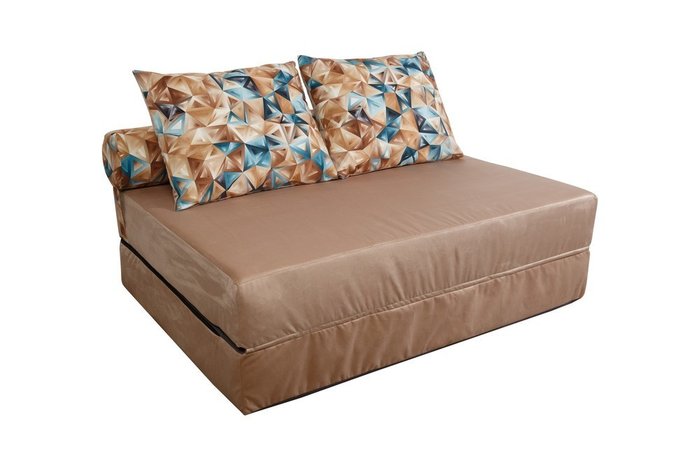 Диван-кровать с валиком и двумя подушками
