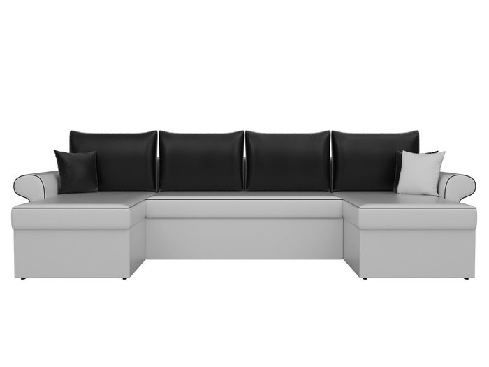 Угловой диван-кровать Милфорд черно-белого цвета (экокожа) - купить Угловые диваны по цене 73990.0