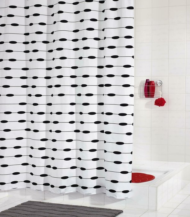 Штора для ванных комнат Lace белый/черный - купить Шторки для душа по цене 3927.0