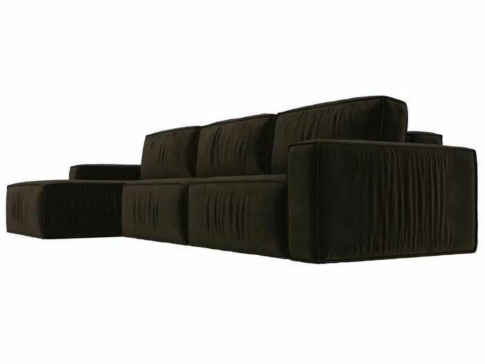 Угловой диван-кровать Прага Классик лонг темно-коричневого цвета левый угол - лучшие Угловые диваны в INMYROOM