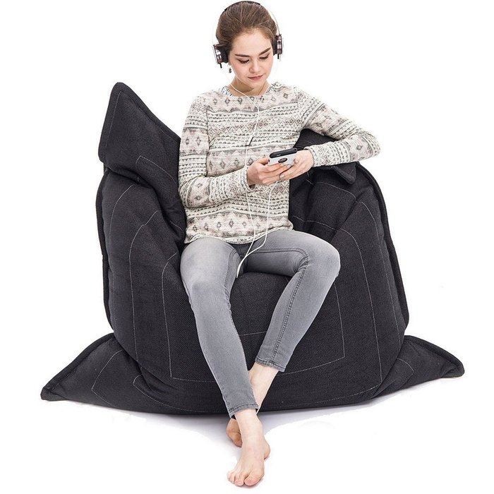 Большая подушка Ambient Lounge Zen Lounger- Black Sapphire (черный) - лучшие Бескаркасная мебель в INMYROOM