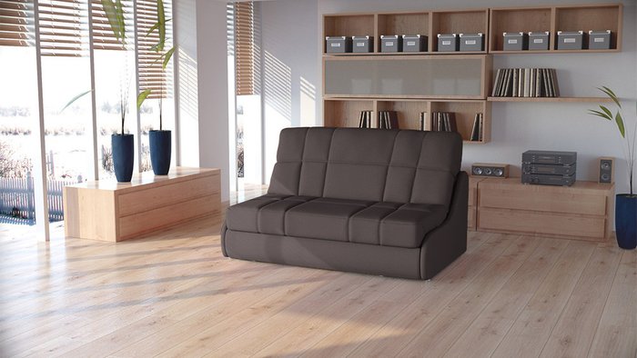 Диван-кровать Ван L темно-коричневого цвета  - купить Прямые диваны по цене 63300.0