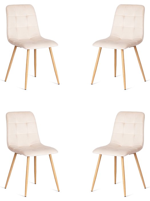 Комплект из четырех стульев Chilly бежевого цвета