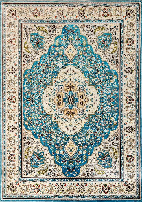 Ковер Silk loretto 200x290 бежево-бирюзового цвета