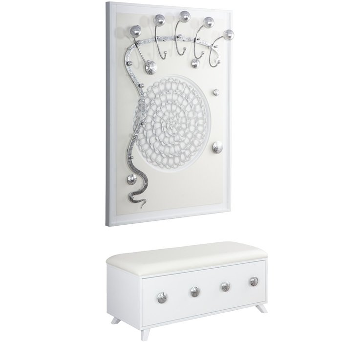 Комплект мебели Heri-2 Айс белого цвета - купить Гарнитуры для прихожей по цене 96910.0