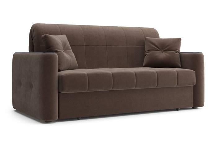 Прямой диван-кровать Ницца коричневого цвета - купить Прямые диваны по цене 52065.0