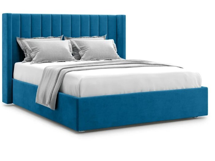 Кровать Premium Mellisa 2 180х200 синего цвета с подъемным механизмом 