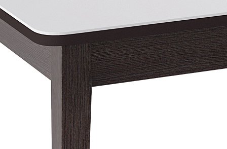 Раздвижной обеденный стол 1100М бело-коричневого цвета - лучшие Обеденные столы в INMYROOM