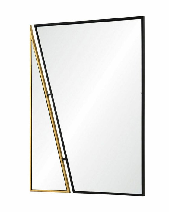 Настенное зеркало Гай черно-золотого цвета - купить Настенные зеркала по цене 28665.0