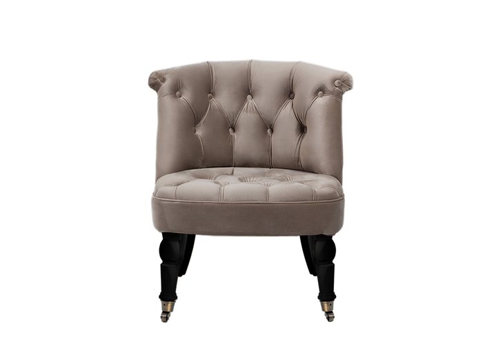 Кресло Visconte темно-бежевого цвета на черных ножках - купить Интерьерные кресла по цене 29250.0