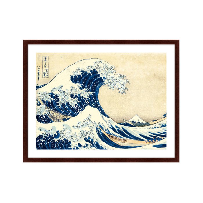 Репродукция картины Большая волна в Канагаве 1832 г. - купить Картины по цене 12999.0