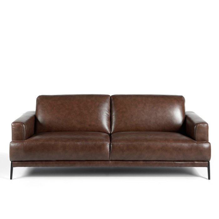 Прямой кожаный диван с ножками из нержавеющей стали - купить Прямые диваны по цене 496990.0