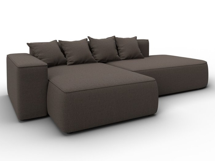 Угловой диван-кровать Лига-065 коричневого цвета левый - купить Угловые диваны по цене 68990