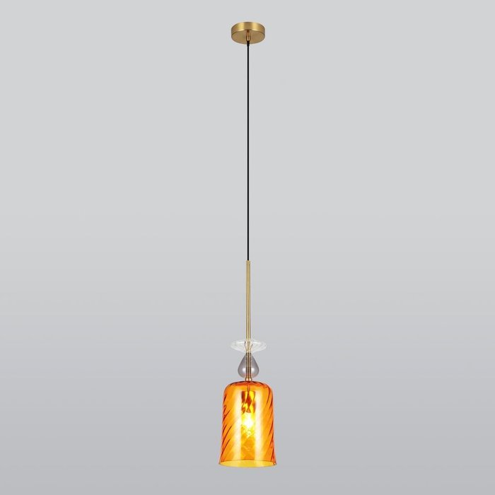 Подвесной светильник со стеклянным плафоном 50194/1 янтарный Dream - лучшие Подвесные светильники в INMYROOM