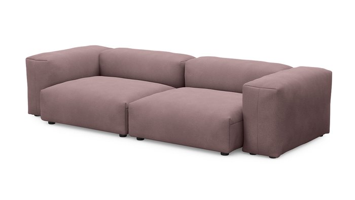 Прямой диван Фиджи двухсекционный темно-розового цвета - купить Прямые диваны по цене 67700.0