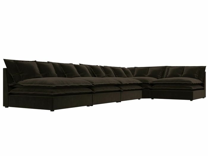 Угловой диван Лига 040 Лонг темно-коричневого цвета правый угол - лучшие Угловые диваны в INMYROOM