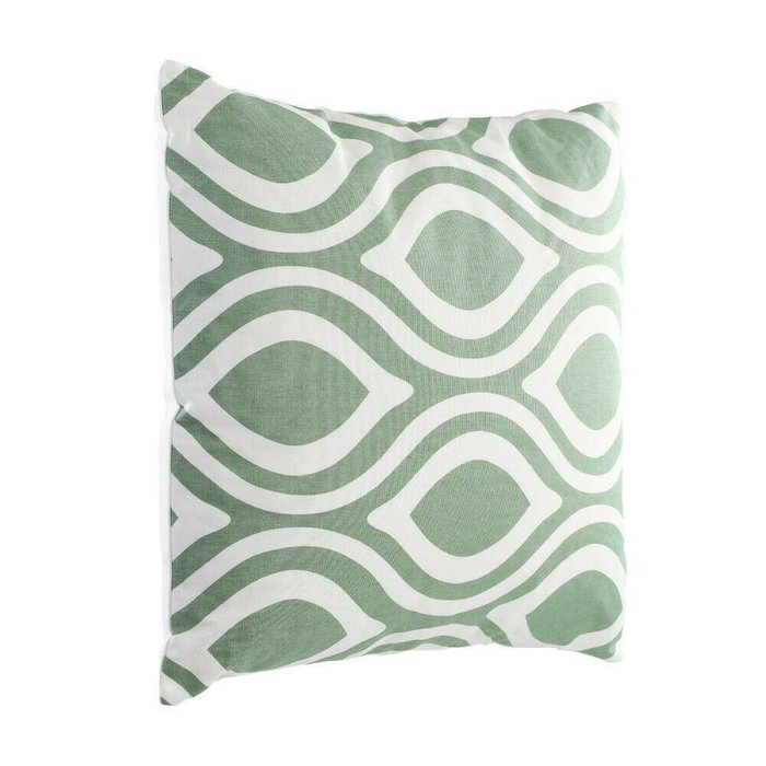 Декоративная подушка Chevery 45х45 зелено-белого цвета - лучшие Декоративные подушки в INMYROOM