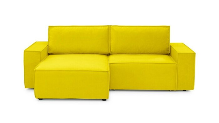 Угловой диван-кровать с оттоманкой Софт 2 желтого цвета - купить Угловые диваны по цене 59600.0