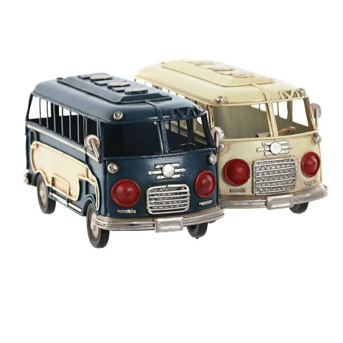 Декоративная фигура Синий Белый Aвтобус Vintage 17 x 7 x 8 cm (2 штук) - лучшие Фигуры и статуэтки в INMYROOM