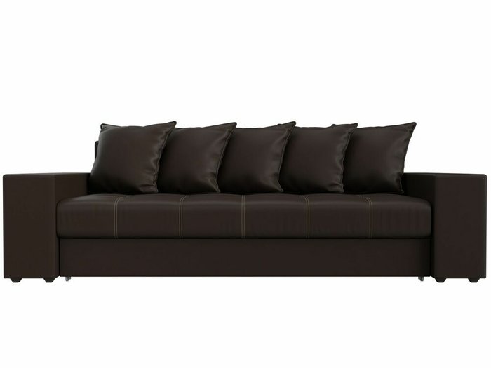 Прямой диван-кровать Дубай коричневого цвета (экокожа) - купить Прямые диваны по цене 46999.0