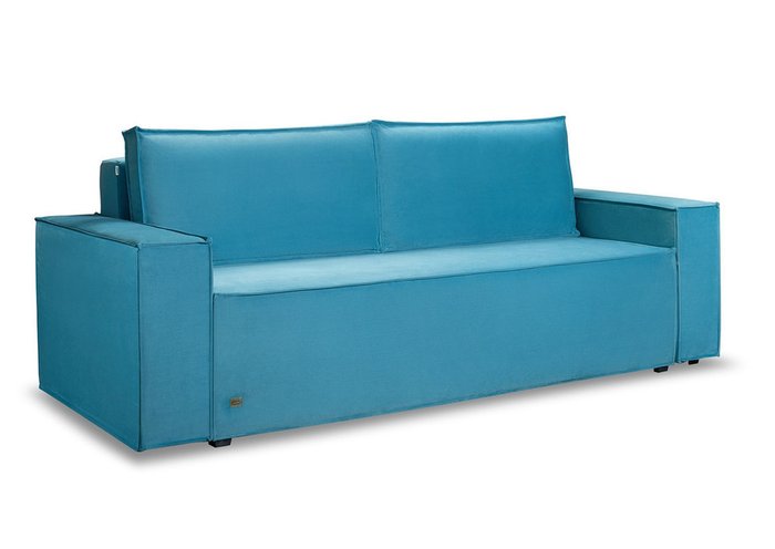 Прямой диван-кровать Лофт Neo 22 голубого цвета - купить Прямые диваны по цене 26500.0
